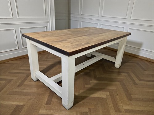 Solid oak topped refectory - solid,