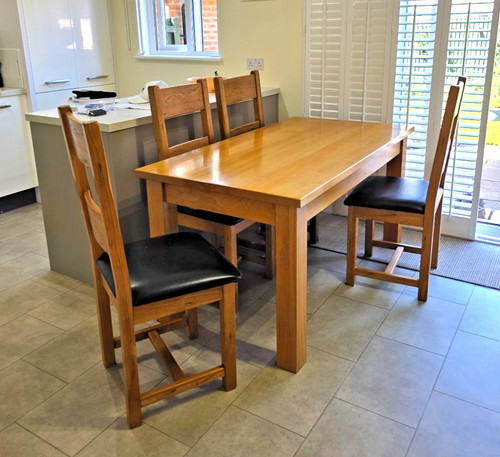 Solid oak dining table - table, and