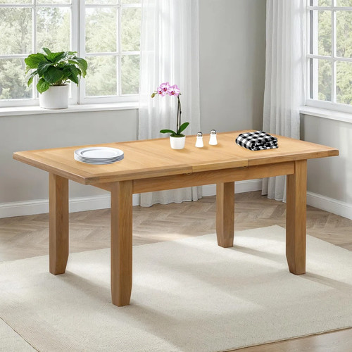 Extendable solid oak dining - oak,